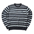 Fred Perry Vintage Striped Sweater Grau Schwarz (M)