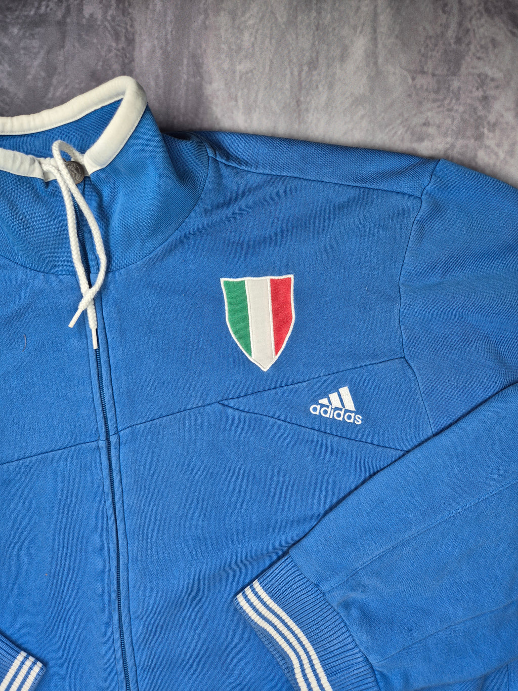 Vintage Adidas Italy Euro 2008 Track Jacket Blue (XL)