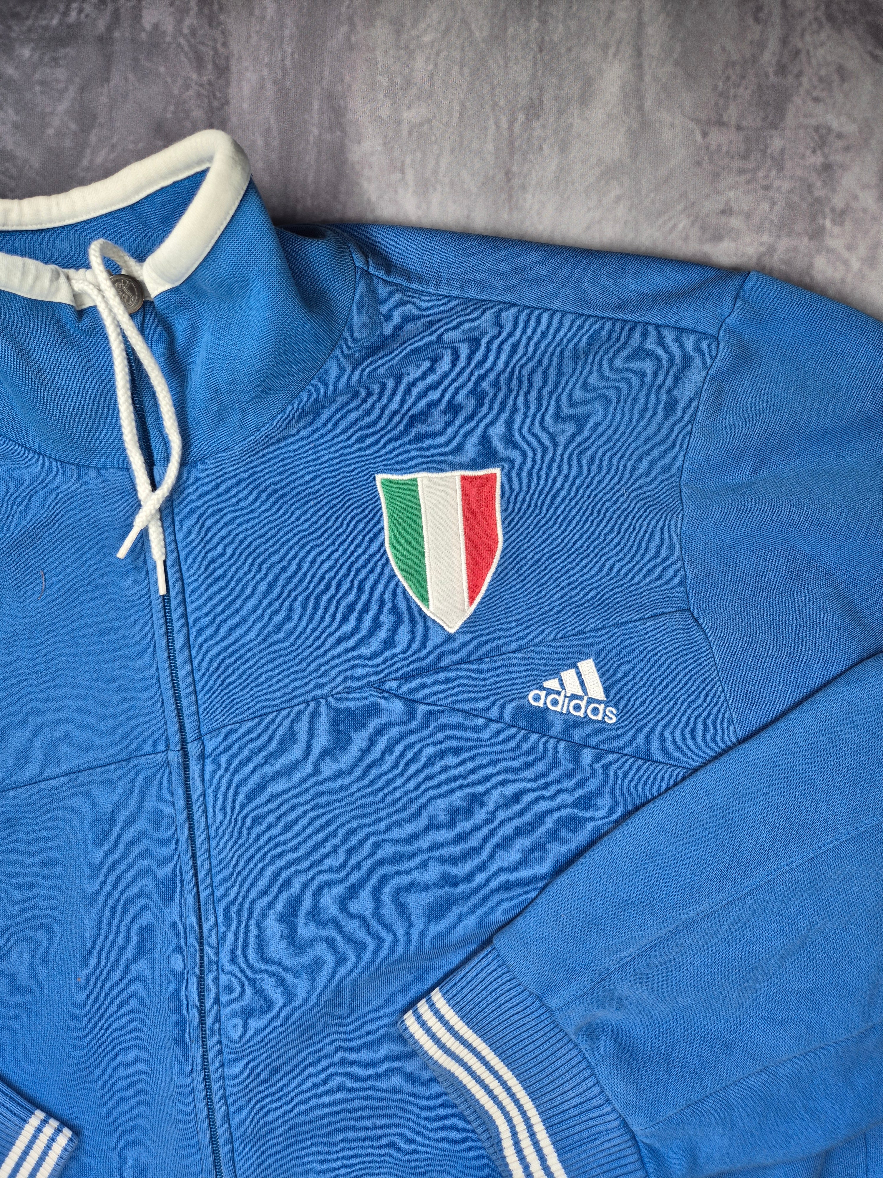 Vintage Adidas Italy Euro 2008 Track Jacket Blue (XL)