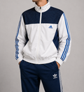 Adidas Vintage Track Jacket White Blue (S)