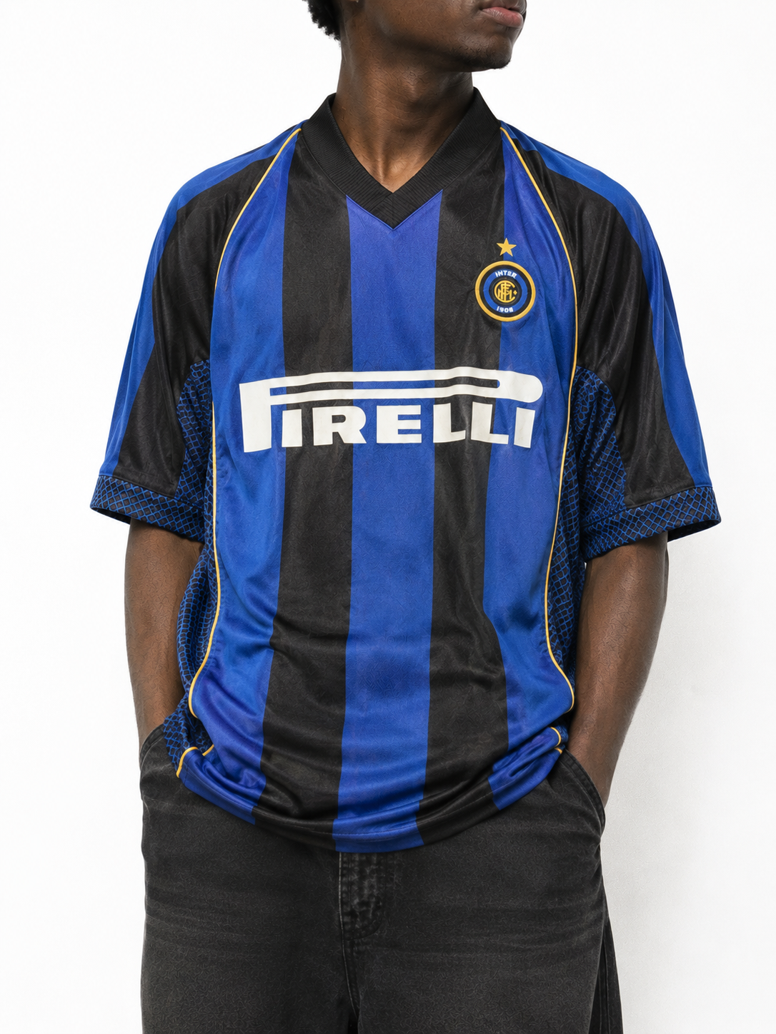 Vintage Inter Milan Seedorf 10 Pirelli Jersey Blue Black (M)