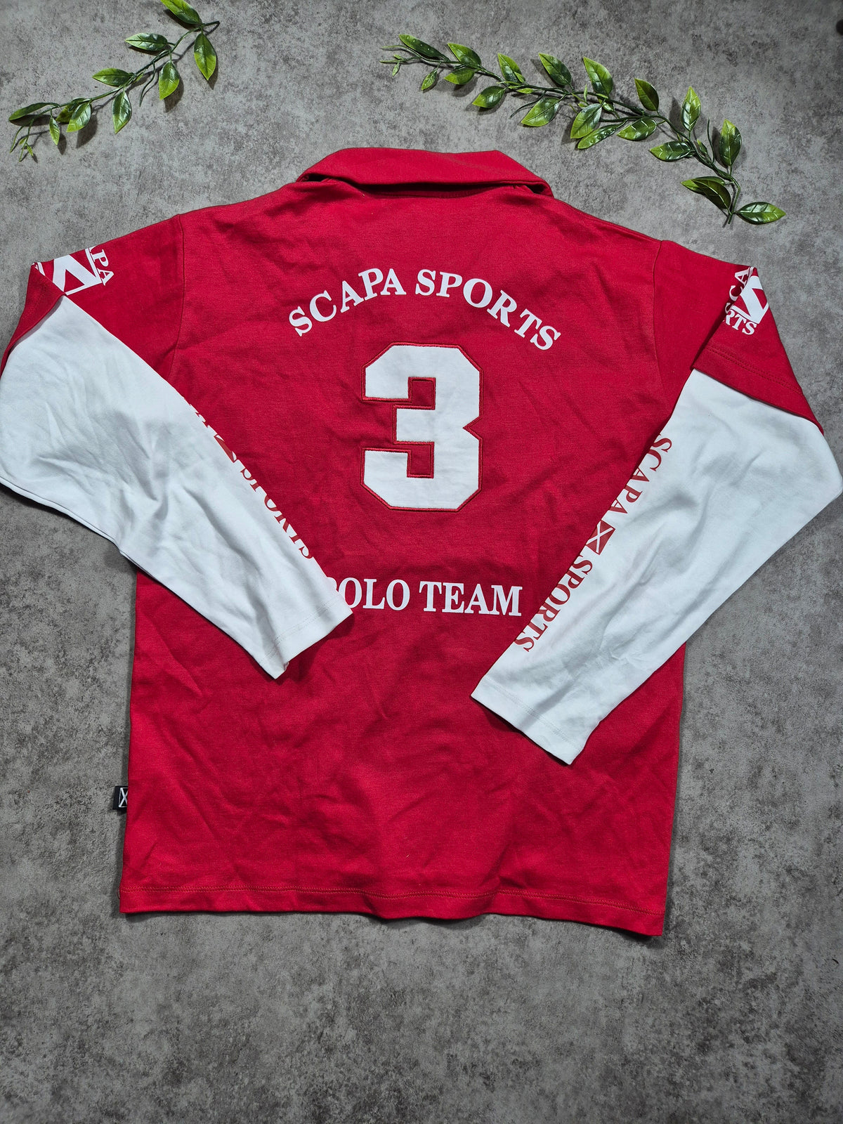 Scapa Sports Rugby Polo (L) Rot Weiß Vintage Y2K 90s Old Money