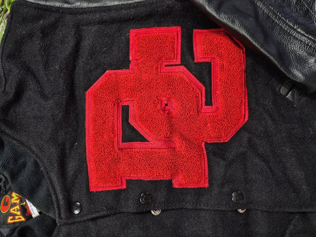 Vintage GAME Sportswear Varsity Jacket (L) Made in USA Leather