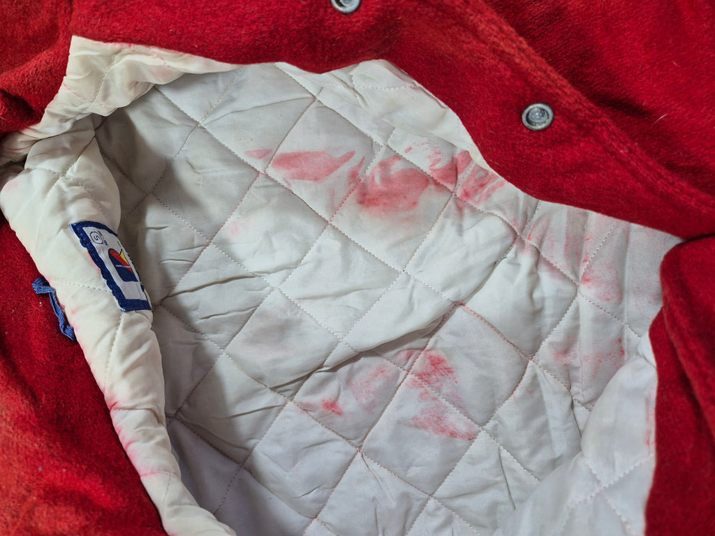 Vintage Rennoc Varsity Jacket  (S) 80s 90s Red College Jacket