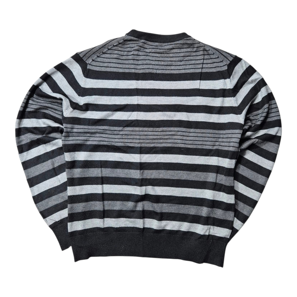 Fred Perry Vintage Striped Sweater Grau Schwarz (M)