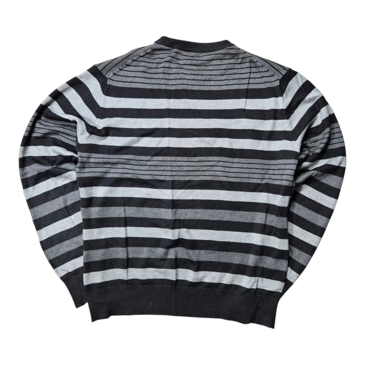 Fred Perry Vintage Striped Sweater Grau Schwarz (M)