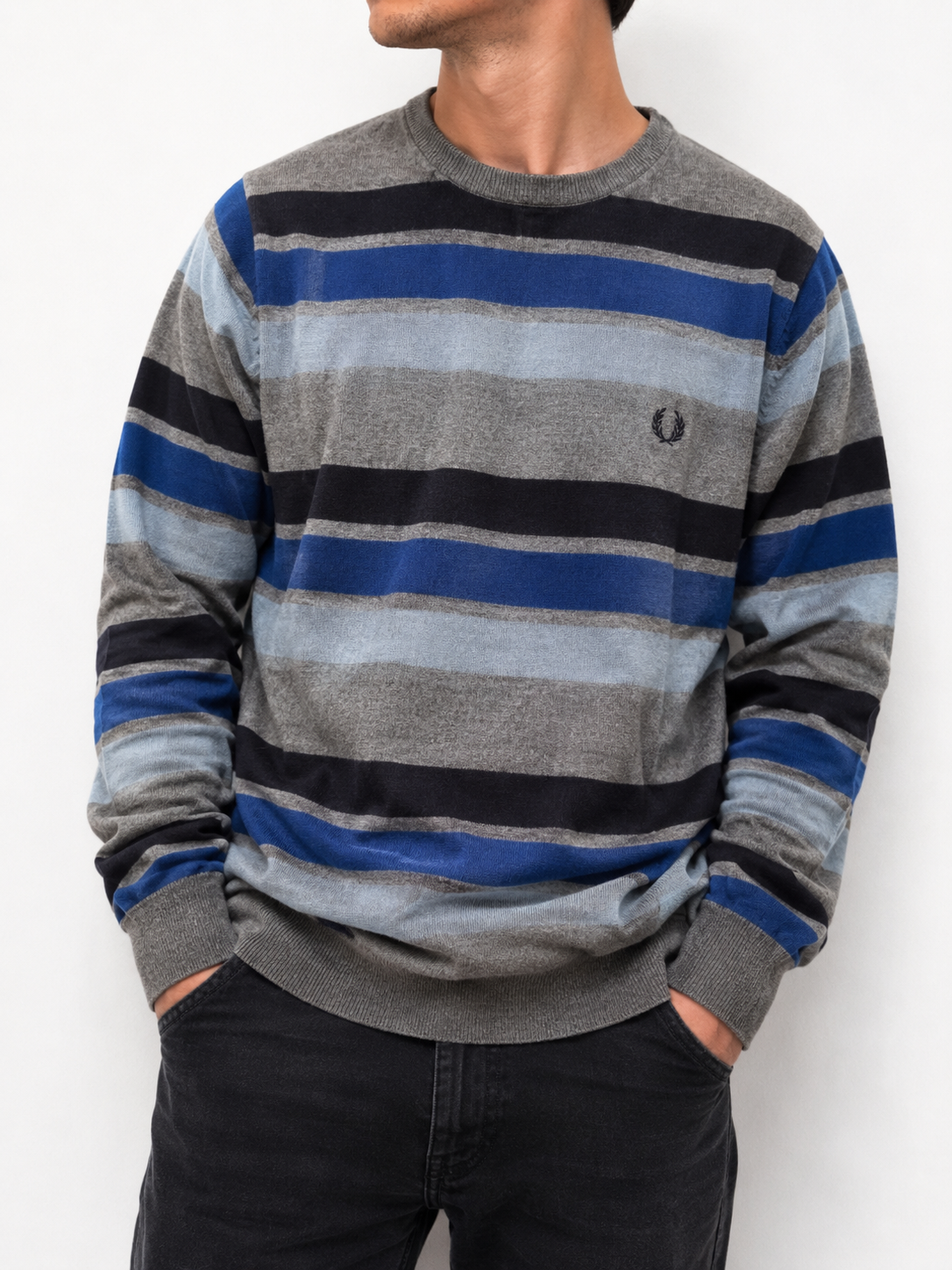 Fred Perry Sweater Grey Blue (S)