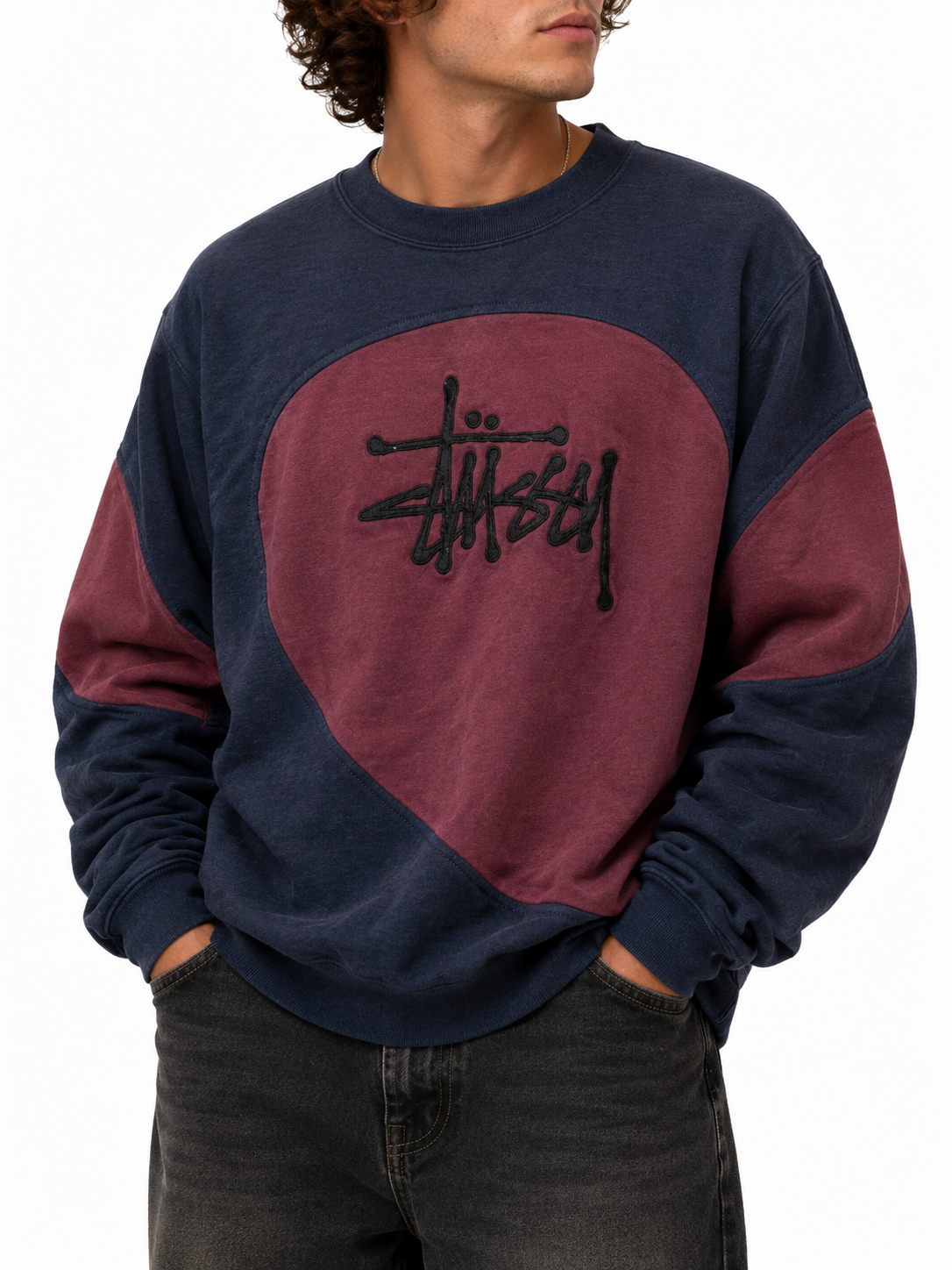 Stüssy Reworked Sweater Blue Purple Vintage (XL)