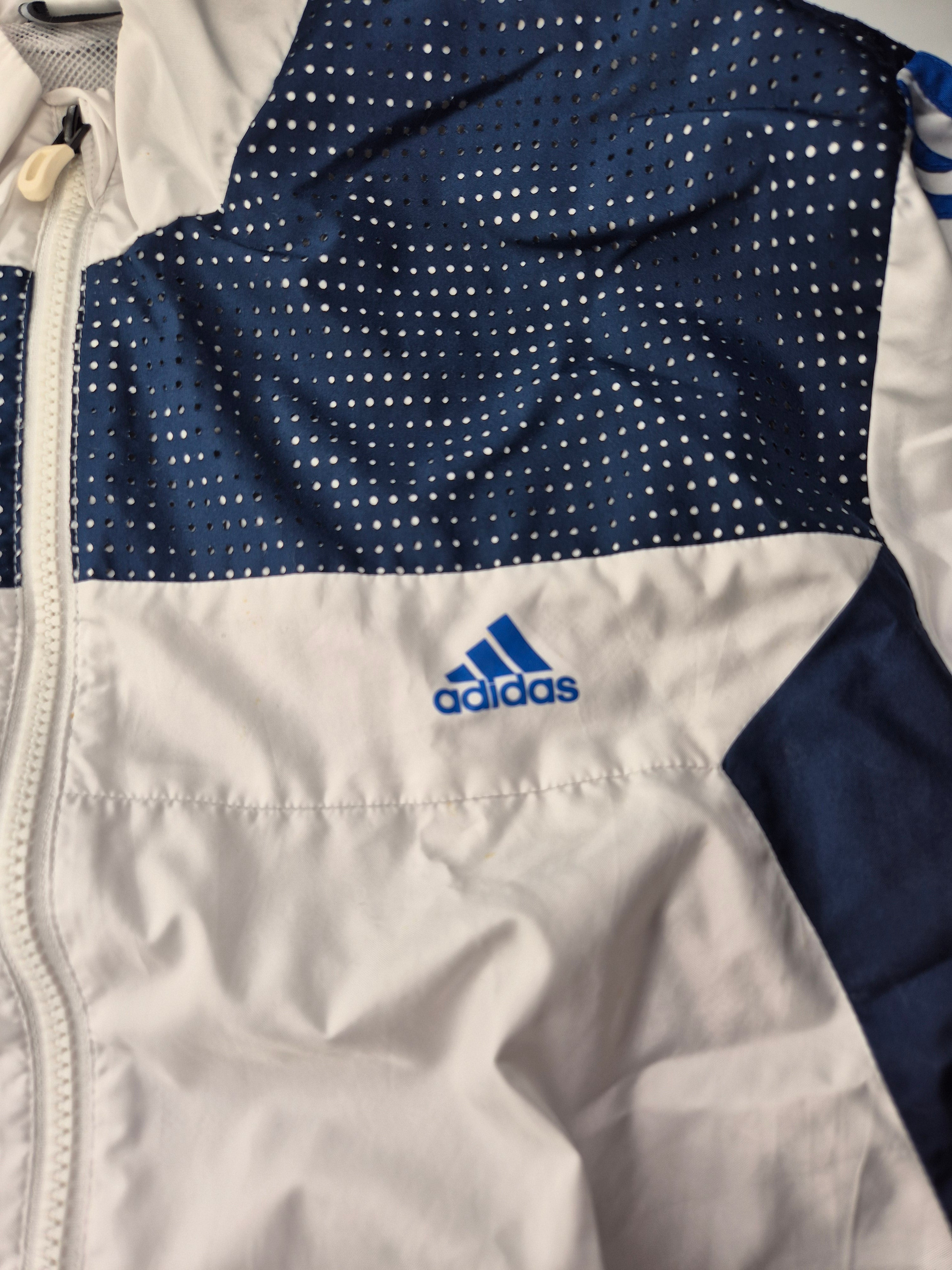 Adidas Vintage Track Jacket White Blue (S)