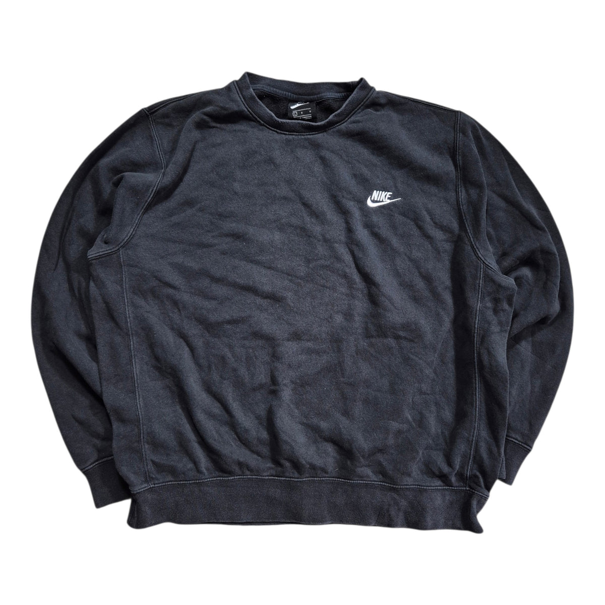 Nike Vintage Style Sweatshirt (L) Schwarz Grau Swoosh