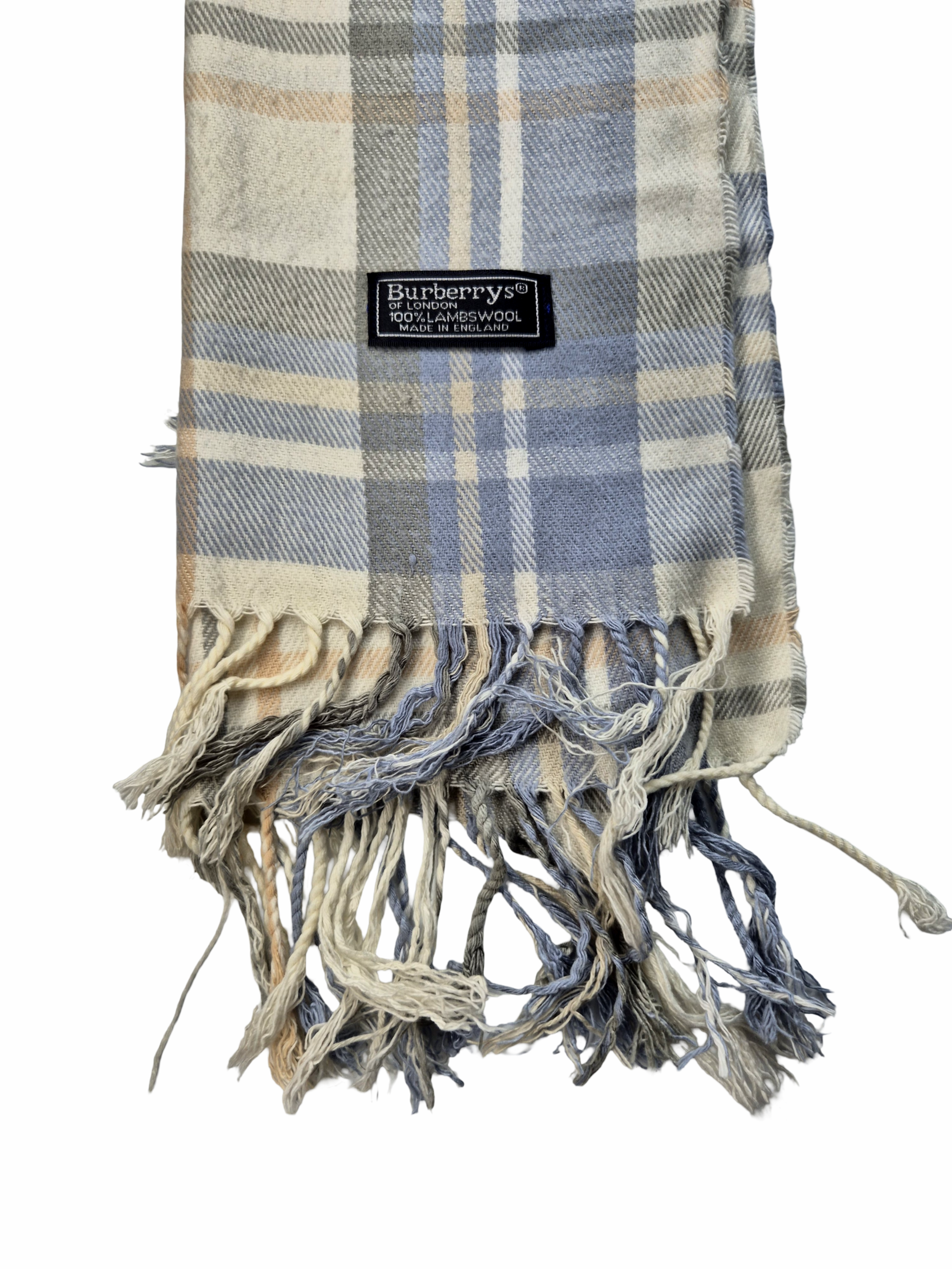 Burberry Vintage Lambswool Scarf Blue