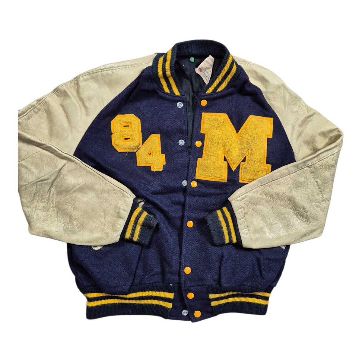 Vintage DeLong Varsity Jacket (M) 80s 90s College Lederärmel Letterman Y2K