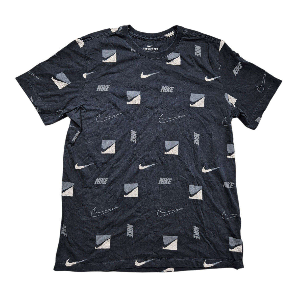 Nike The Nike Tee All Over Print T-Shirt Schwarz Grau (L)