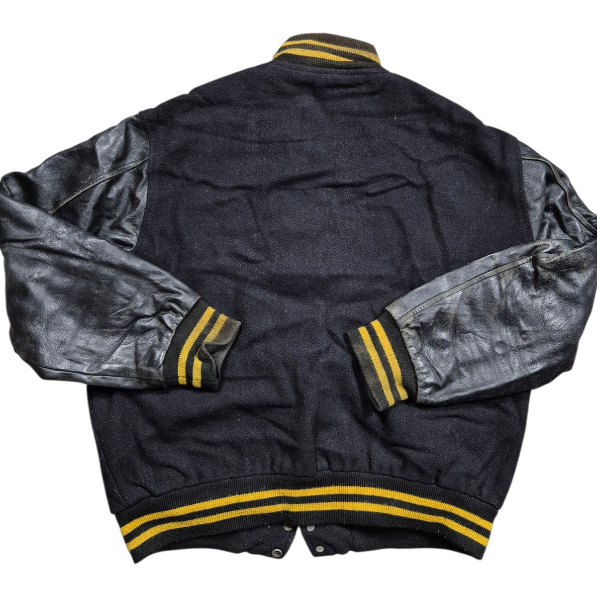 Vintage GAME Sportswear Varsity Jacket (L) Made in USA Leather Sleeves 90s
