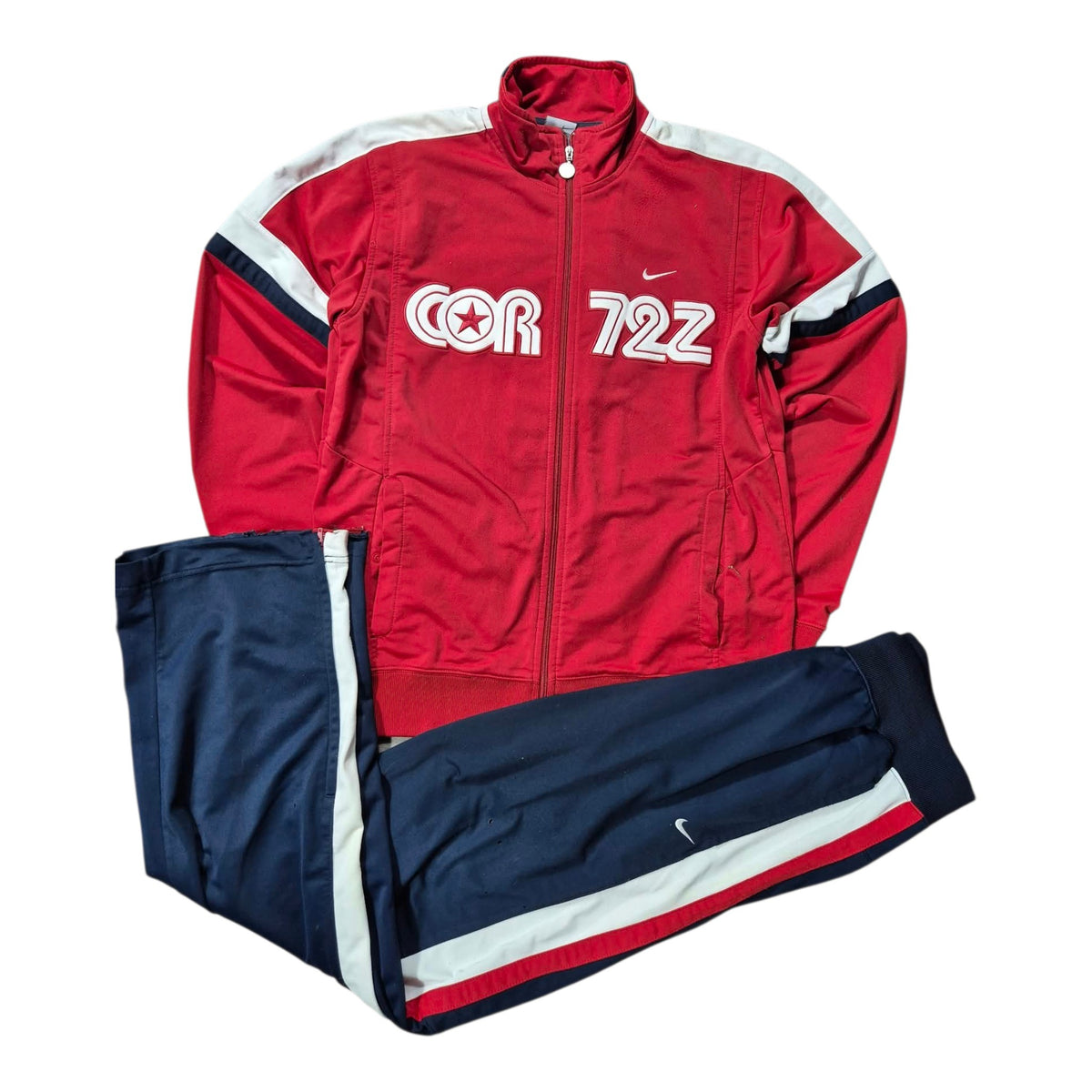 Nike COR 72Z Vintage Tracksuit (S) Red Navy Y2K 2000s