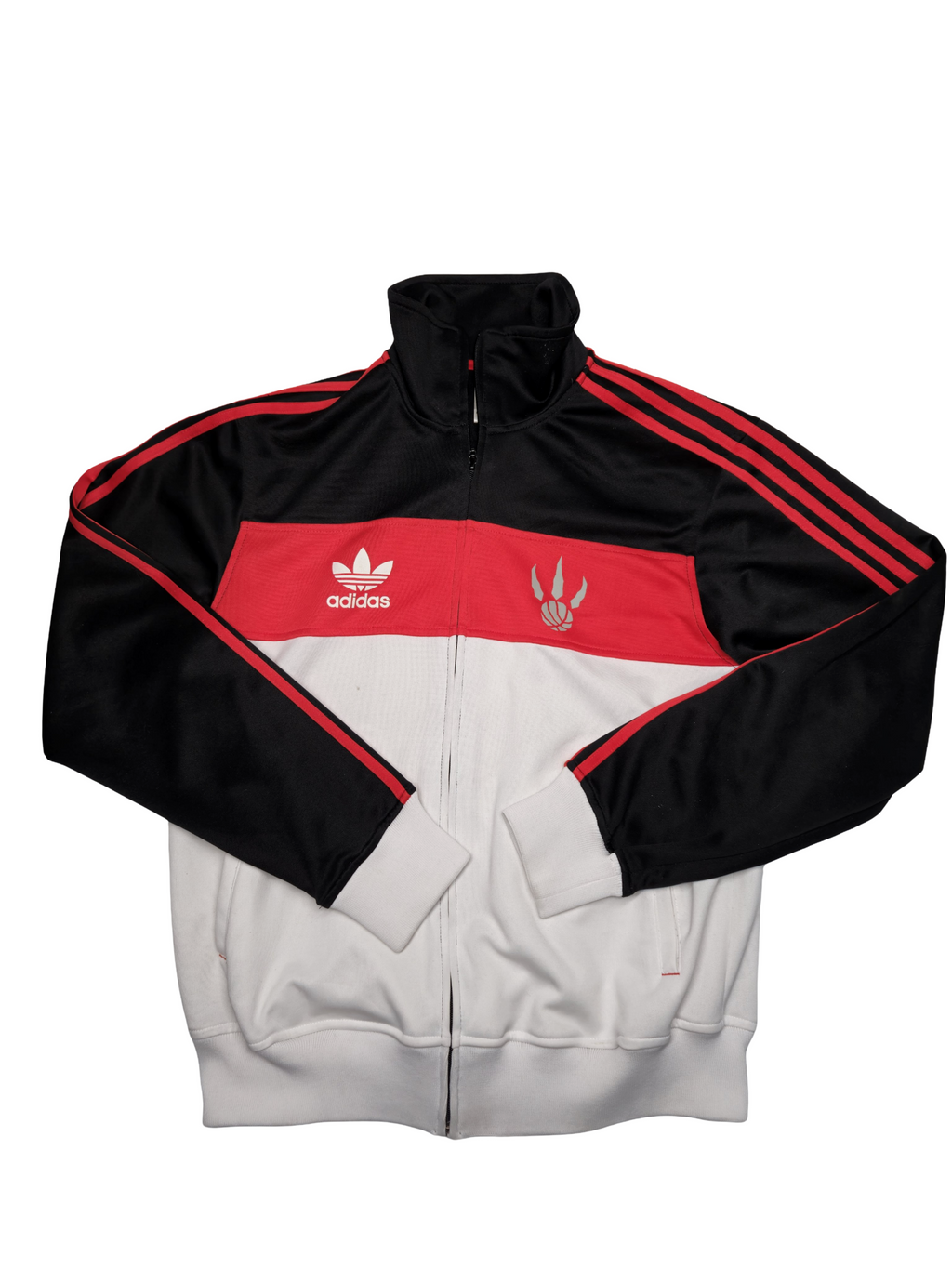 Adidas Track Jacket White Red Black (S)