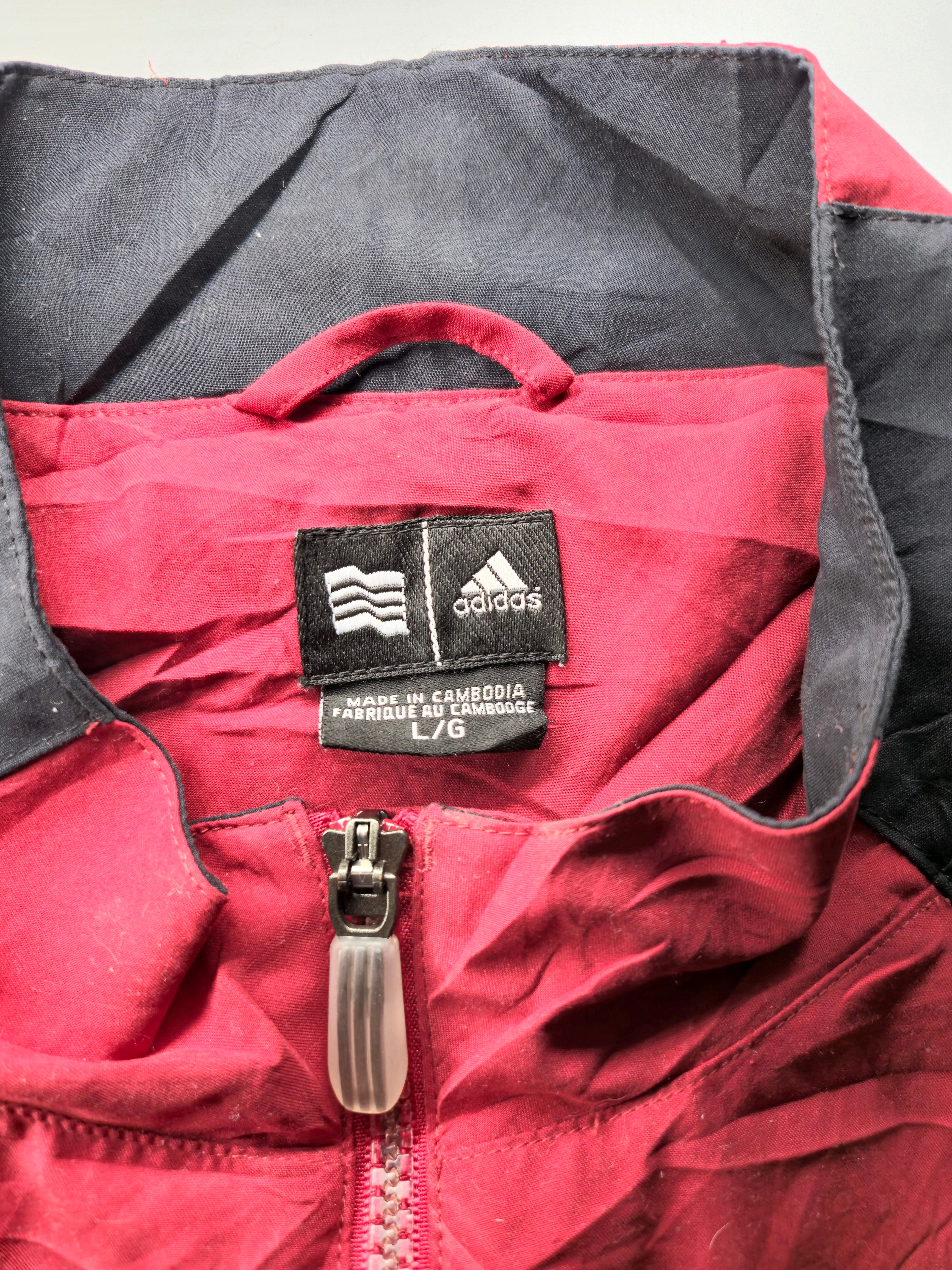 Adidas Half Zip Windbreaker Red Black (L)