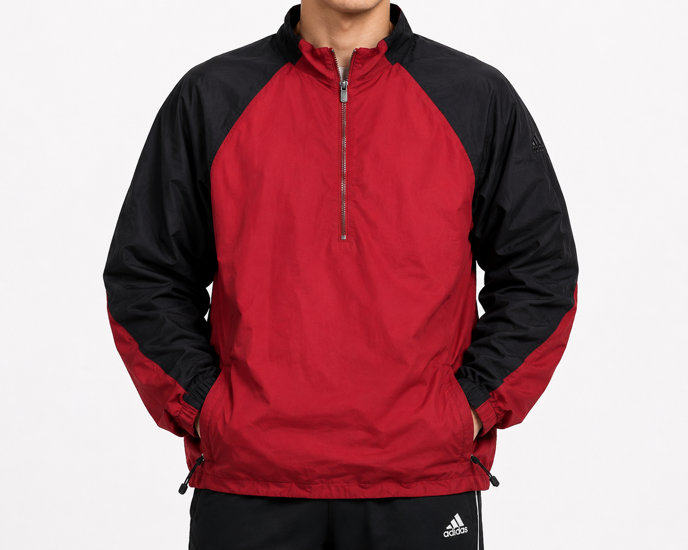 Adidas Half Zip Windbreaker Red Black (L)