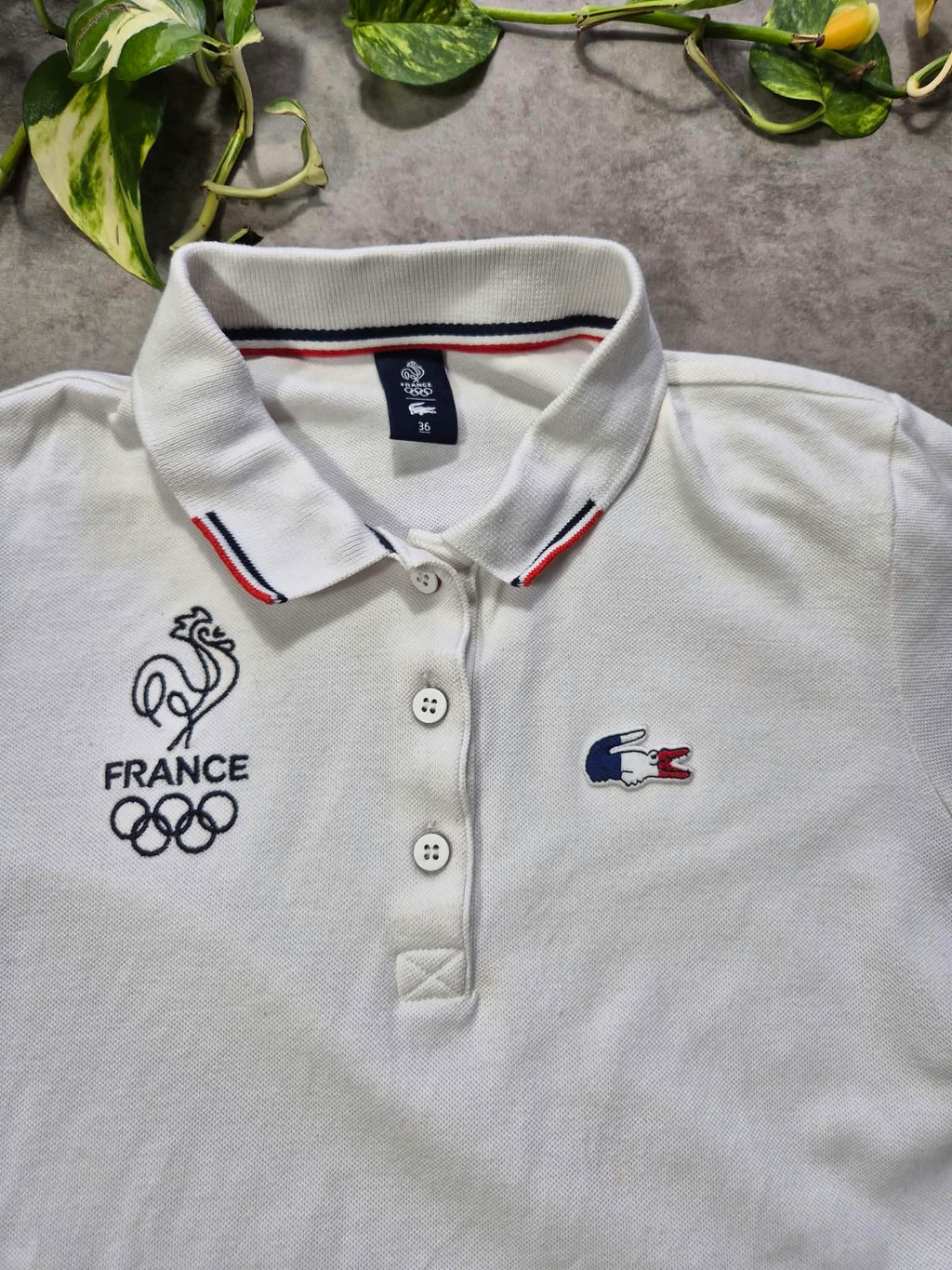 Lacoste France Olympic Polo Shirt Weiß Damen (S)