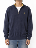Nautica Quarter  Zip Knit Sweater Vintage Blue (XL)