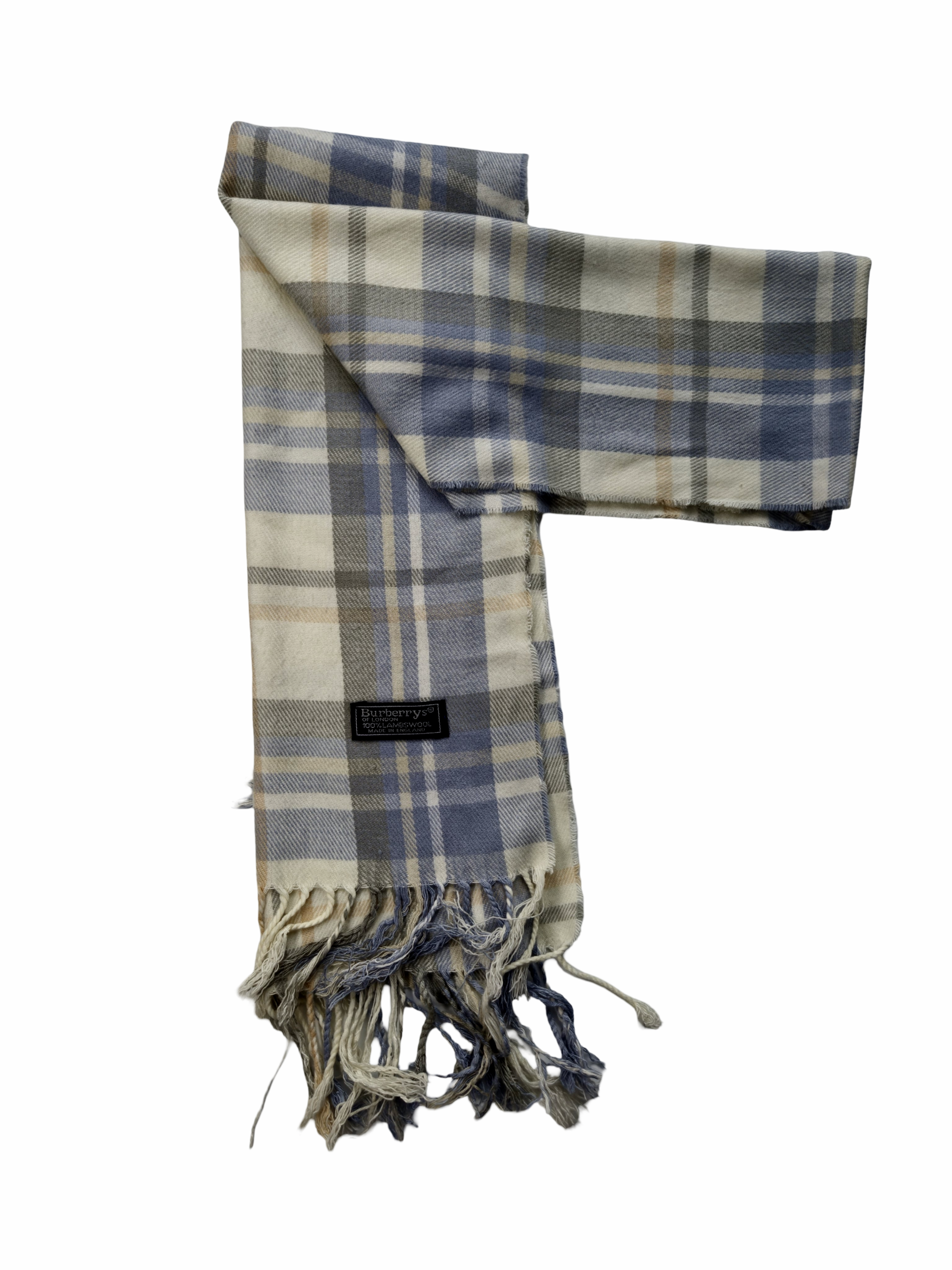 Burberry Vintage Lambswool Scarf Blue