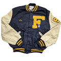 Vintage DeLONG Varsity Jacket (XL) Made in USA Franklin Sabers Lederärmel Collegejacke 90s
