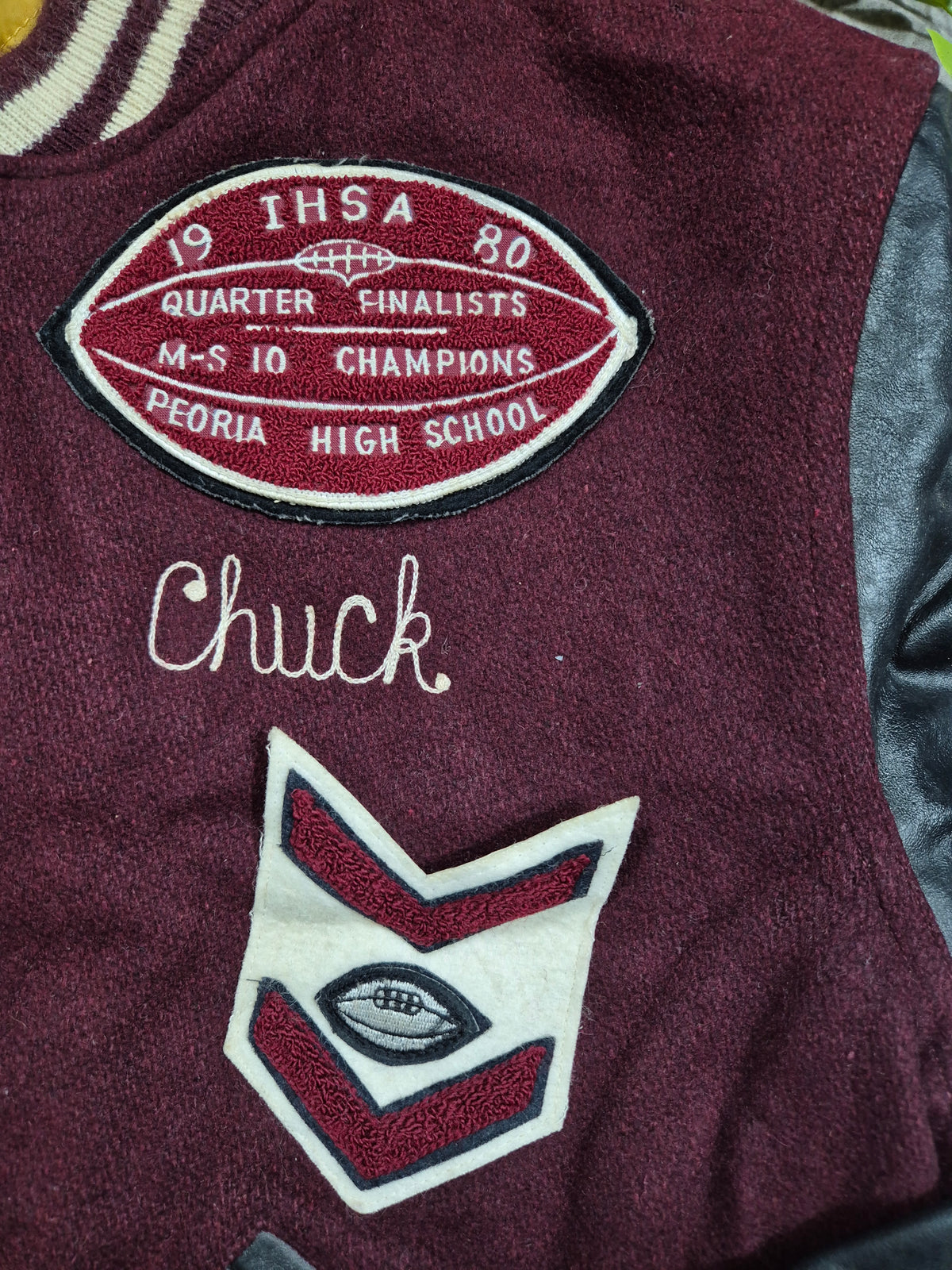 Vintage Kaye Bros Varsity Jacket (S) 80s College Lederärmel