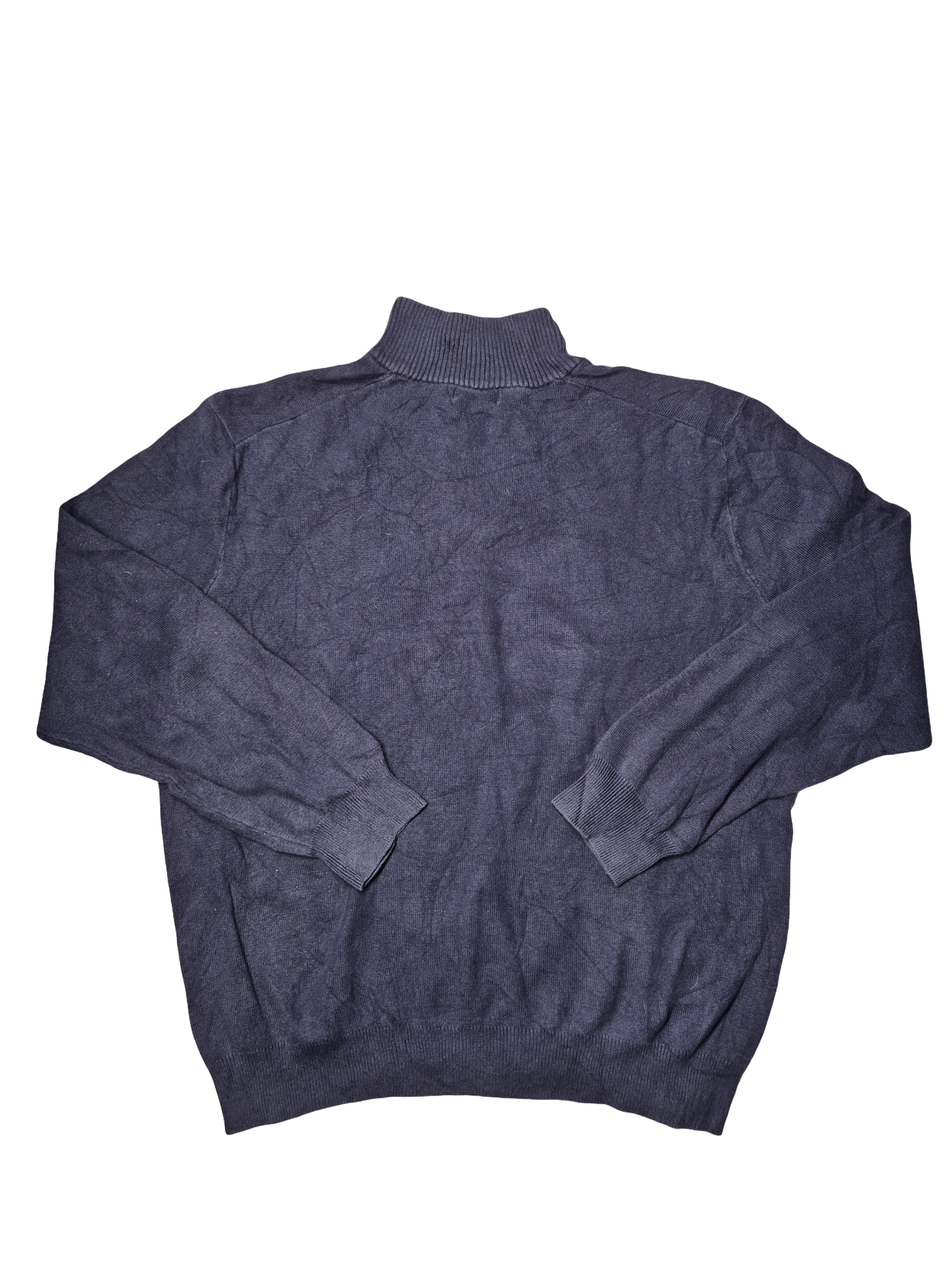 Nautica Quarter  Zip Knit Sweater Vintage Blue (XL)