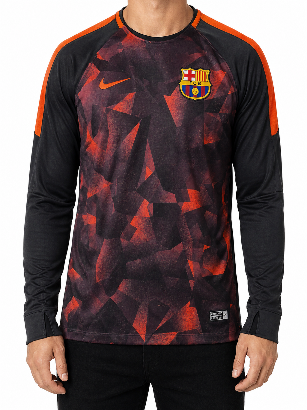 Nike FC Barcelona Long Sleeve Black Red (S)