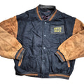 Vintage Swingster Varsity Jacket (XL) AMVETS Collegejacke Lederärmel Braun Schwarz 90s