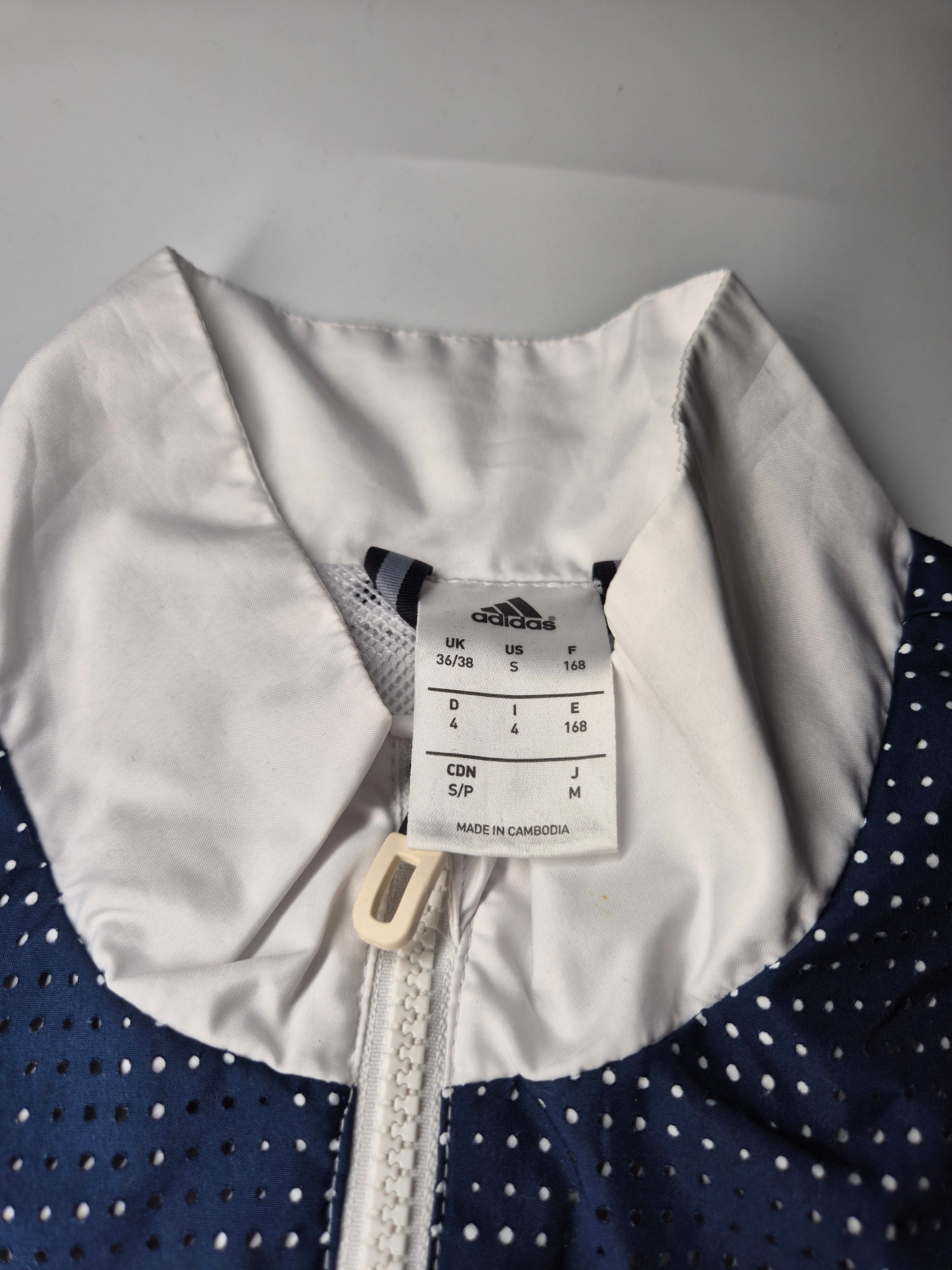 Adidas Vintage Track Jacket White Blue (S)