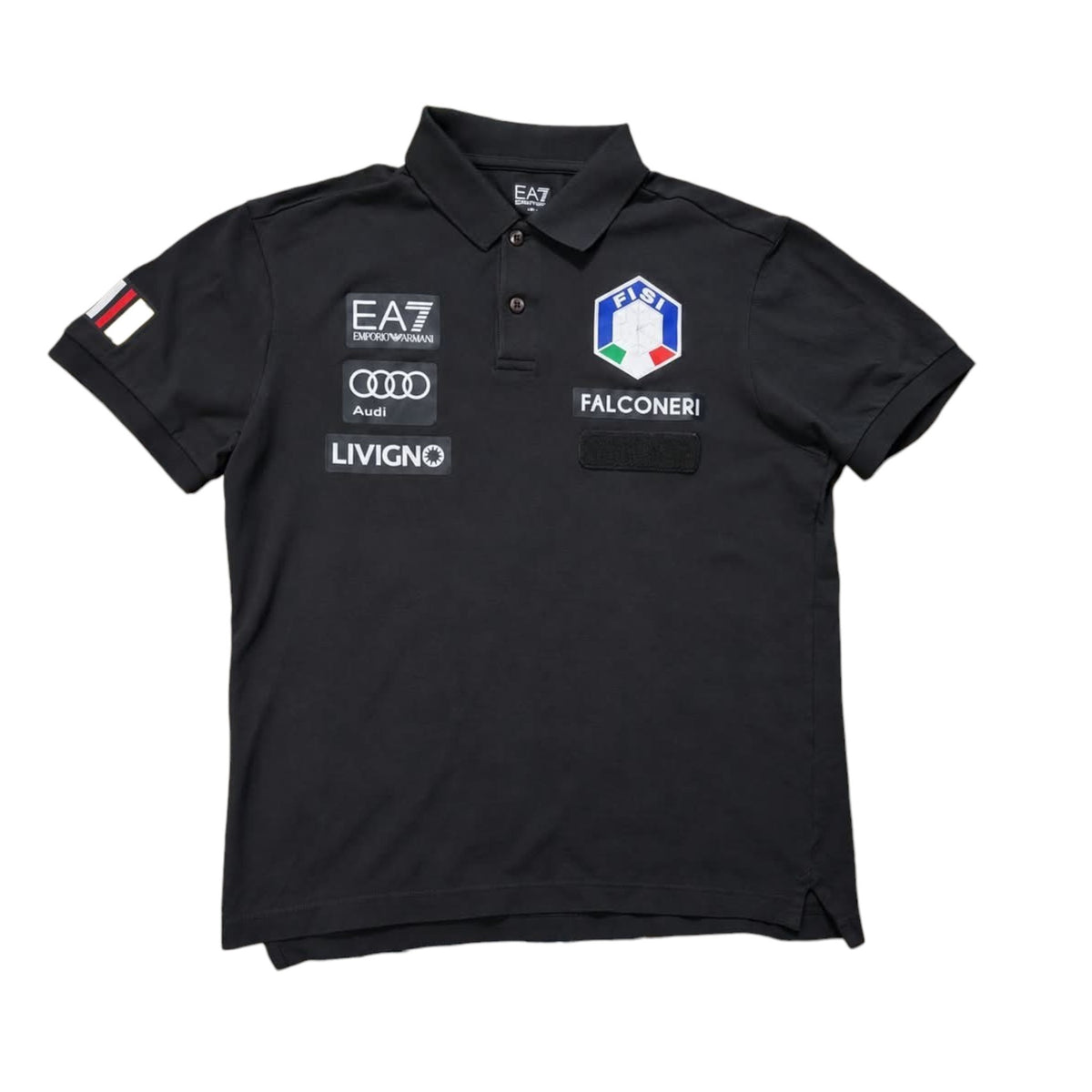 EA7 Emporio Armani FISI Italy Ski Team Polo Shirt Black (L)
