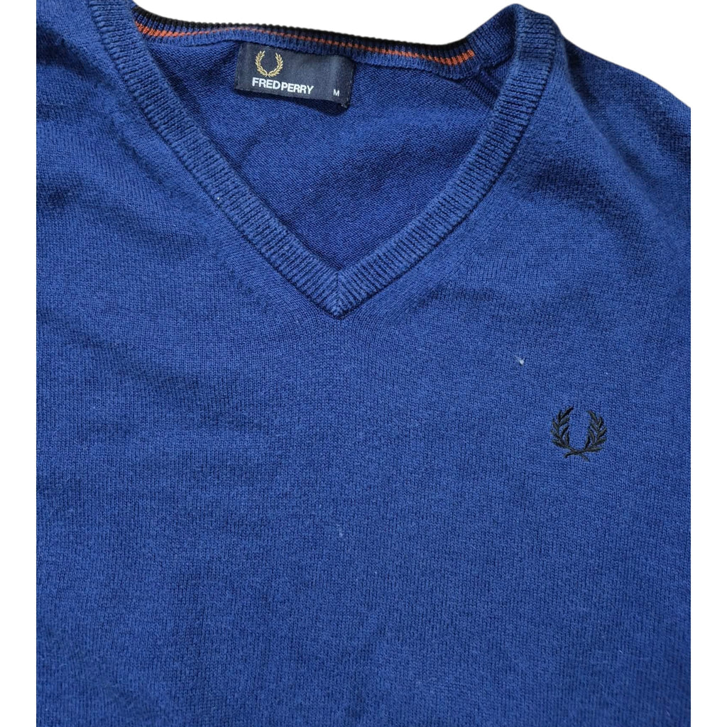 Fred Perry V-Neck Pullover Blau (M)