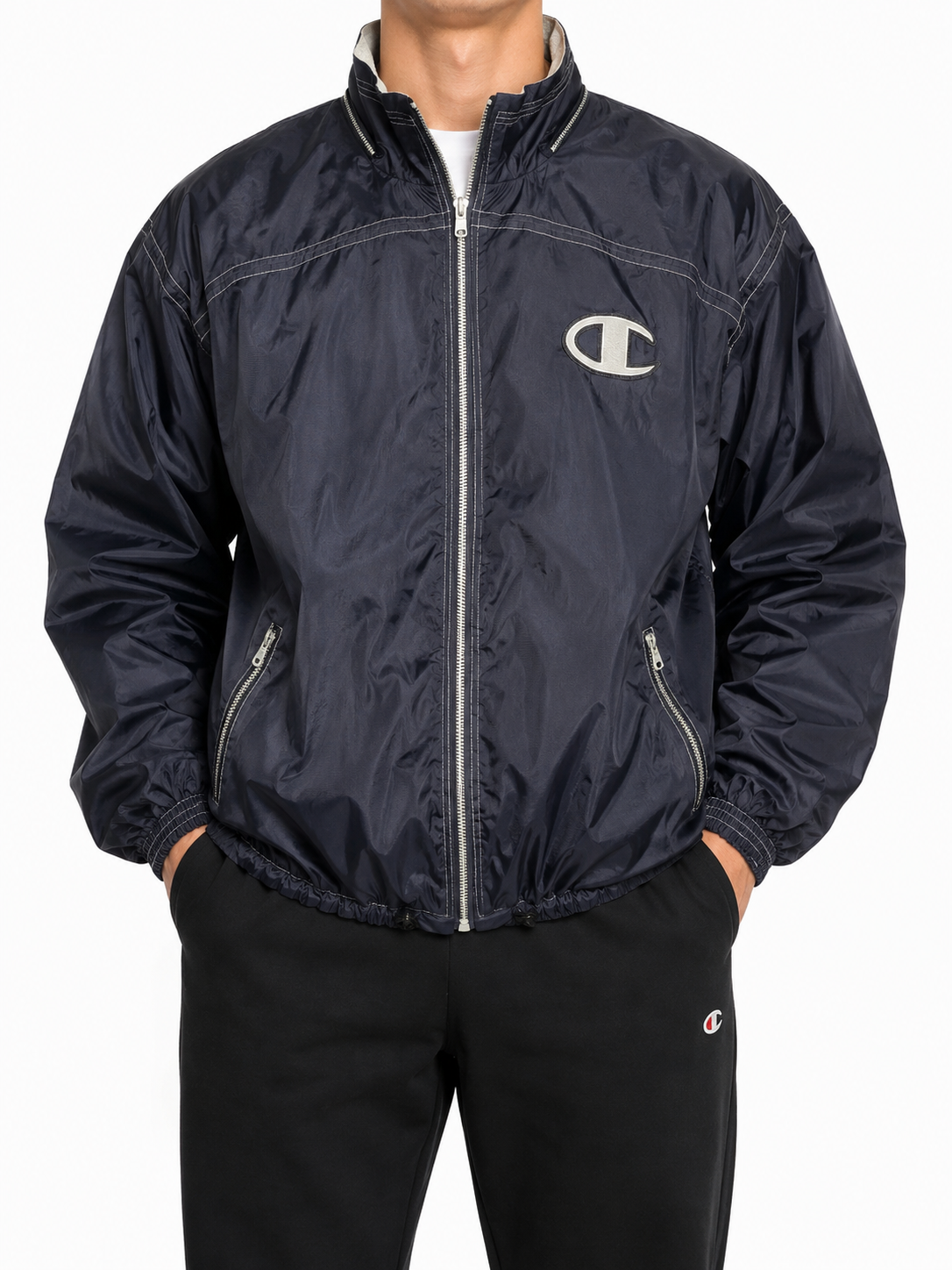 Champion Vintage USA Padded Jacket Navy Grey(L)