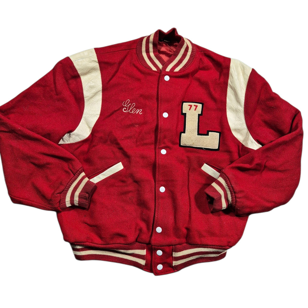 Vintage Butwin Varsity Jacket (M) Rot Collegejacke Liberty Soccer 70s 80s Letterman