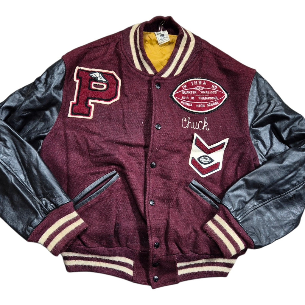 Vintage Kaye Bros Varsity Jacket (S) 80s College Lederärmel