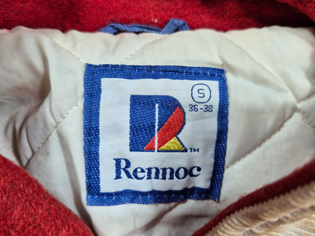 Vintage Rennoc Varsity Jacket  (S) 80s 90s Red College Jacket