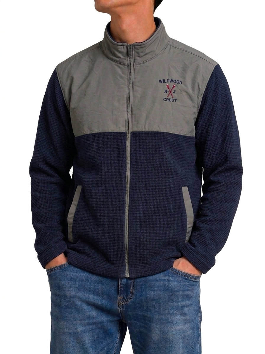 Champion Fleece Zip Jacket Navy Grey (L)