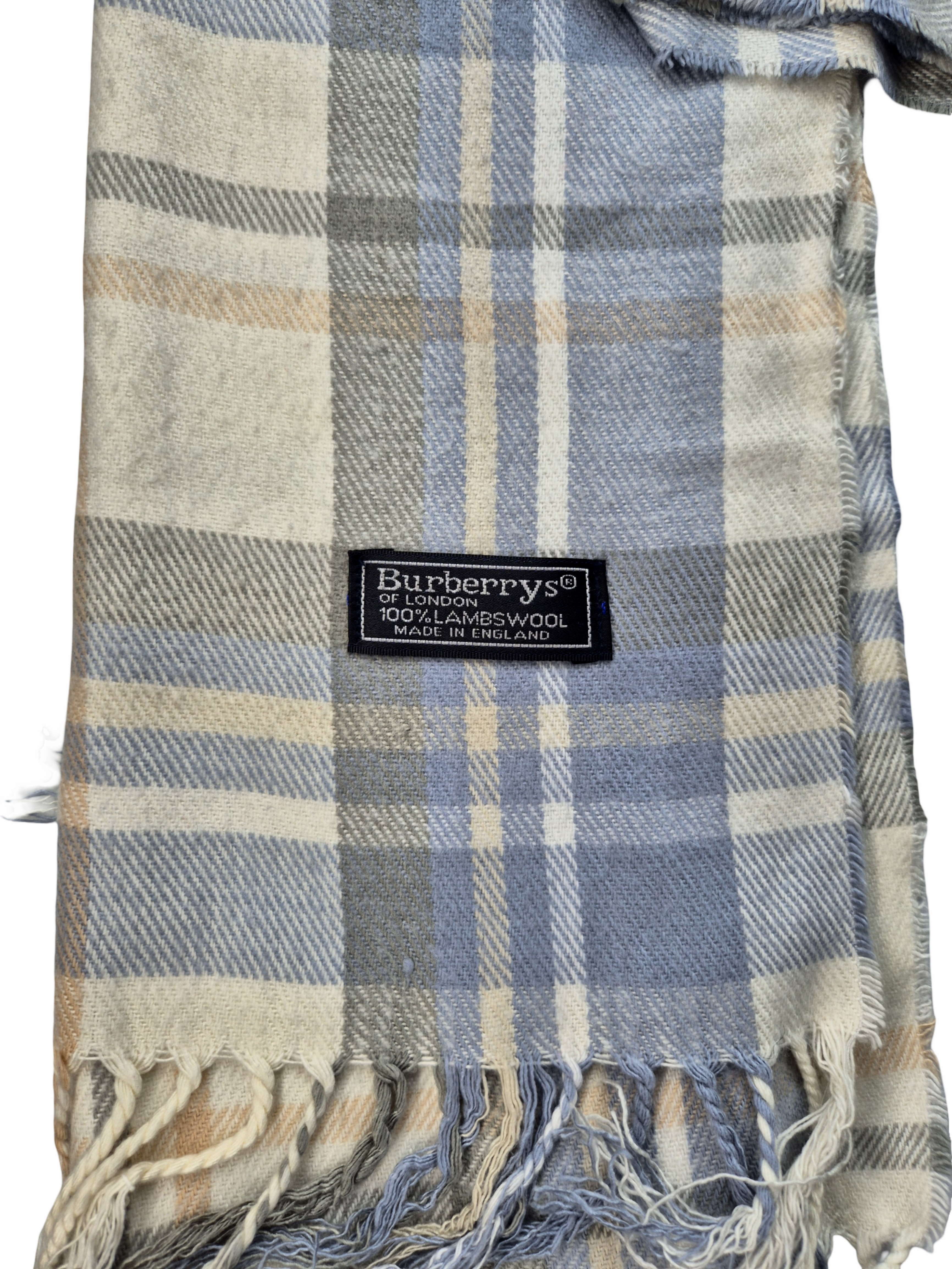 Burberry Vintage Lambswool Scarf Blue