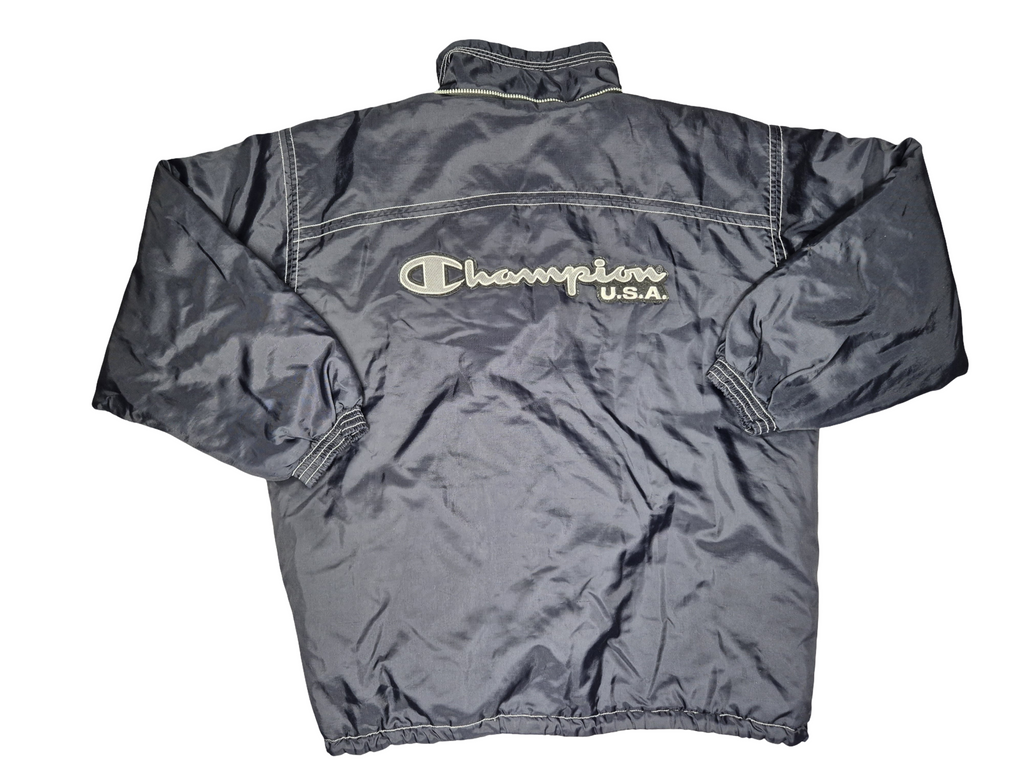 Champion Vintage USA Padded Jacket Navy Grey(L)