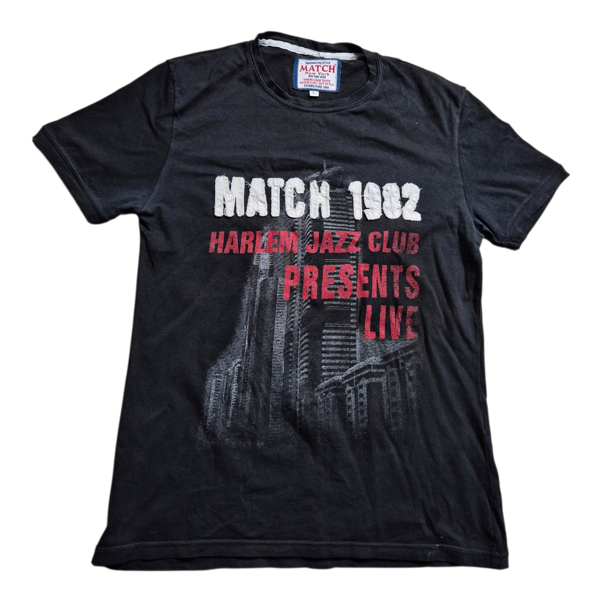 MATCH New York Harlem Jazz Club T-Shirt Schwarz (L)