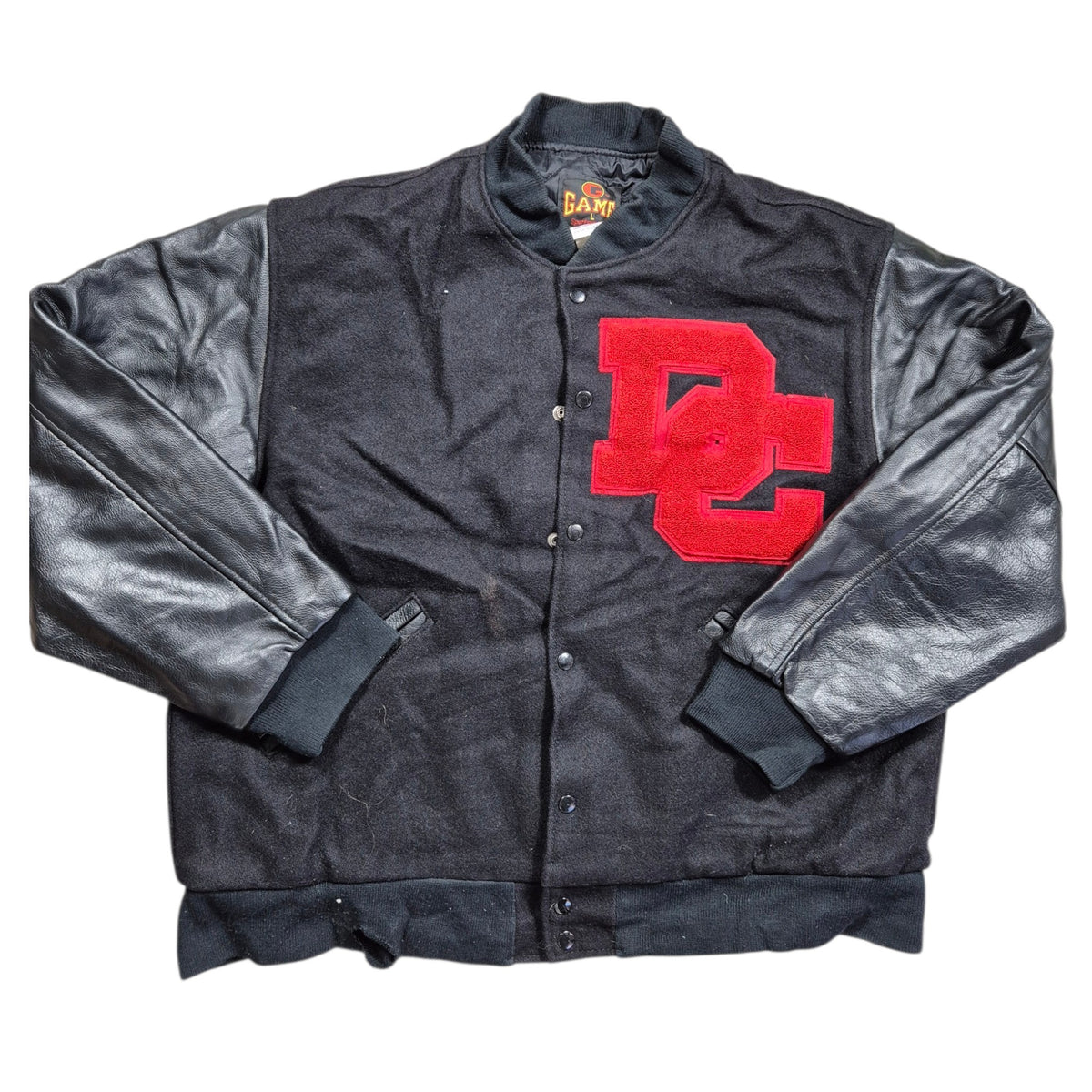 Vintage GAME Sportswear Varsity Jacket (L) Made in USA Leather