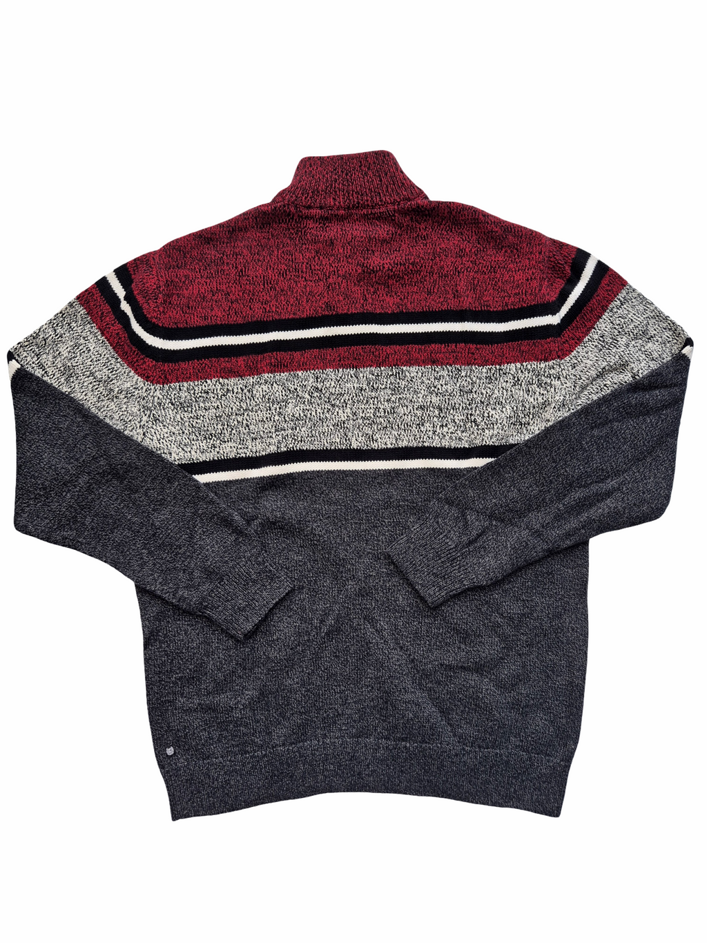 Chaps Knit Sweater Vintage Red Grey (L)