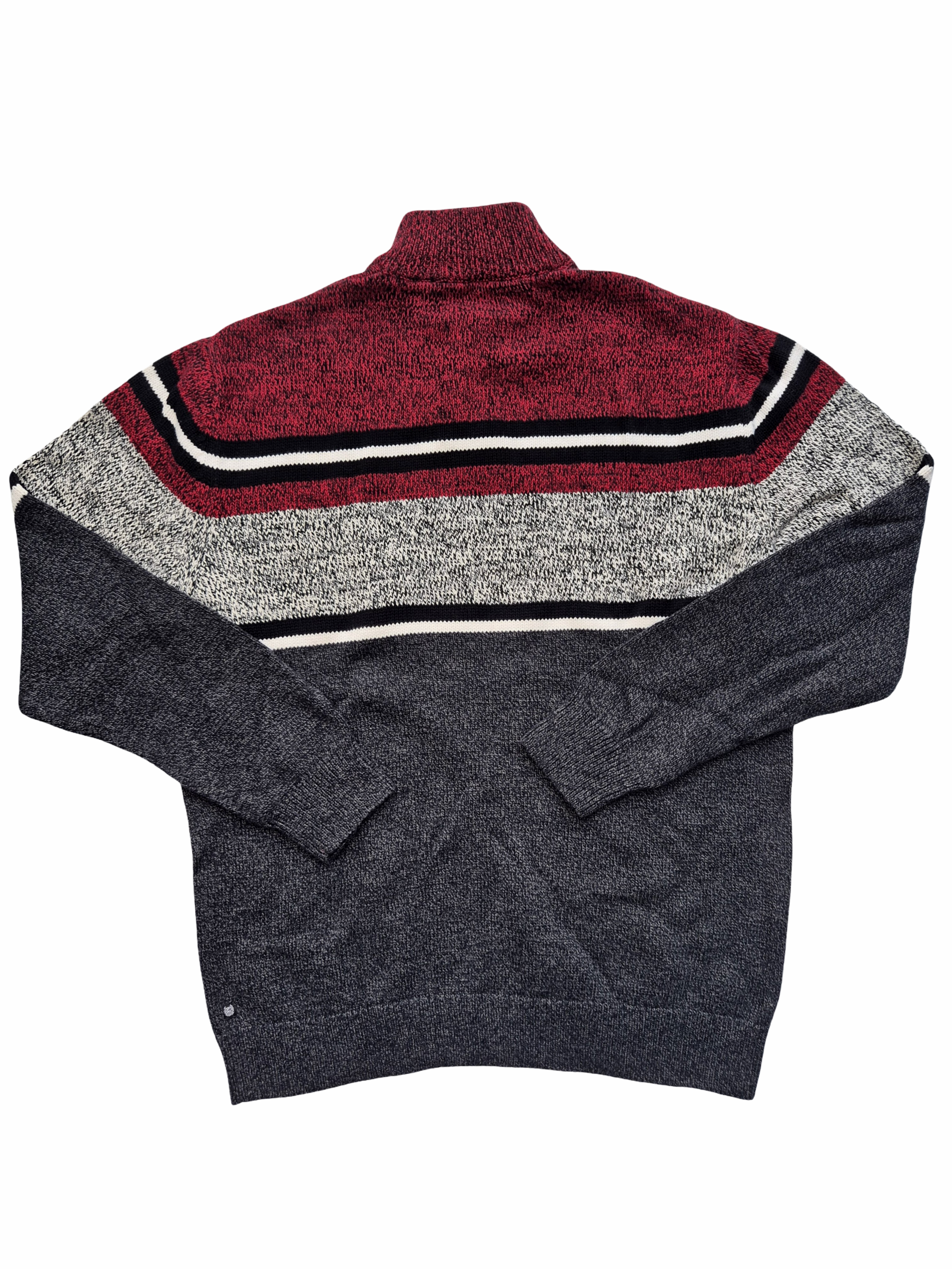 Chaps Knit Sweater Vintage Red Grey (L)