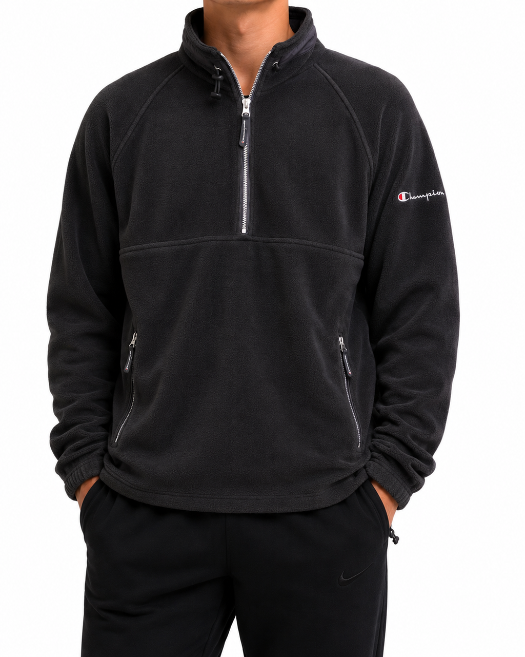 Champion Quarter Zip Fleece Black (XL)