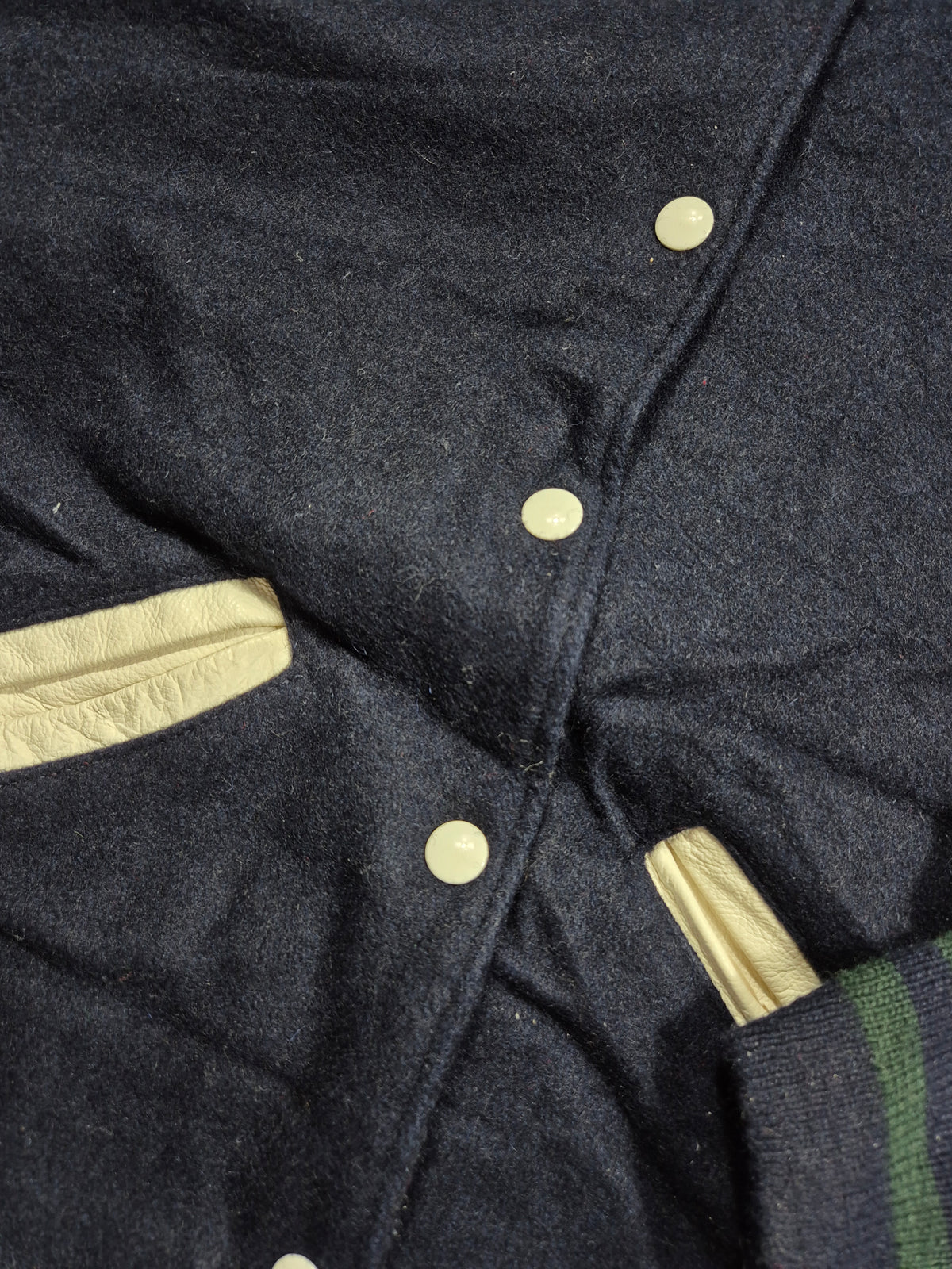 Vintage Arden Swartz Varsity College Jacket (XS) Lederärmel Navy 90s