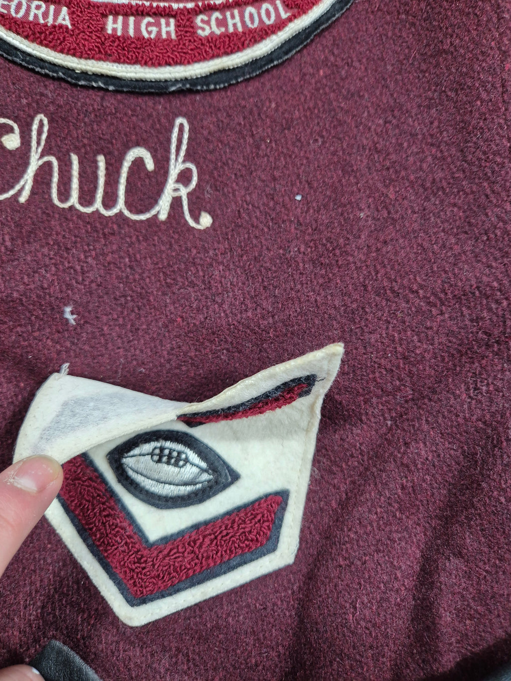 Vintage Kaye Bros Varsity Jacket (S) 80s College Lederärmel