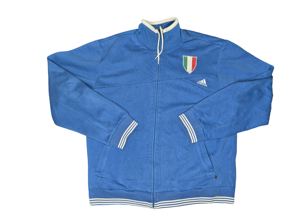 Vintage Adidas Italy Euro 2008 Track Jacket Blue (XL)