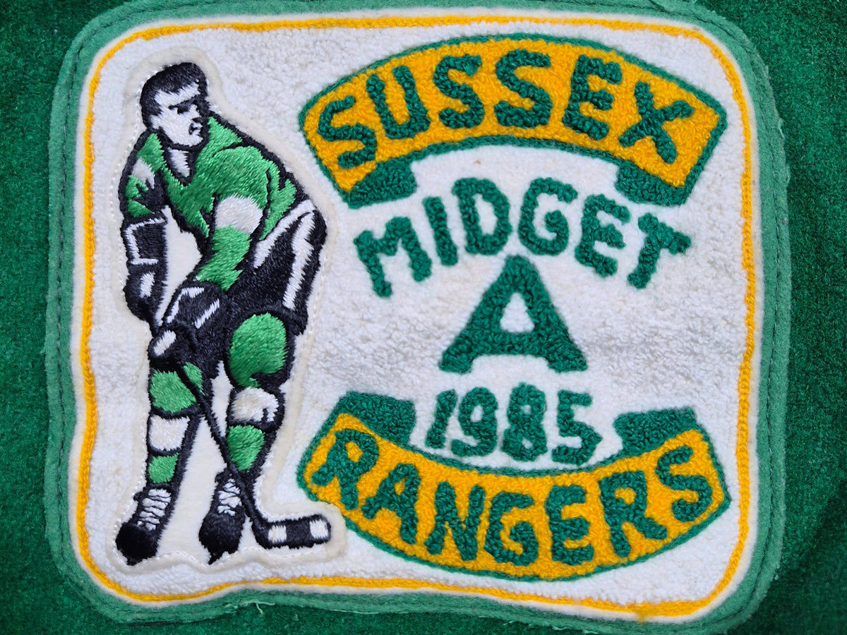 Vintage Sussex Rangers 1985 Varsity Jacket (S) College Lederärmel