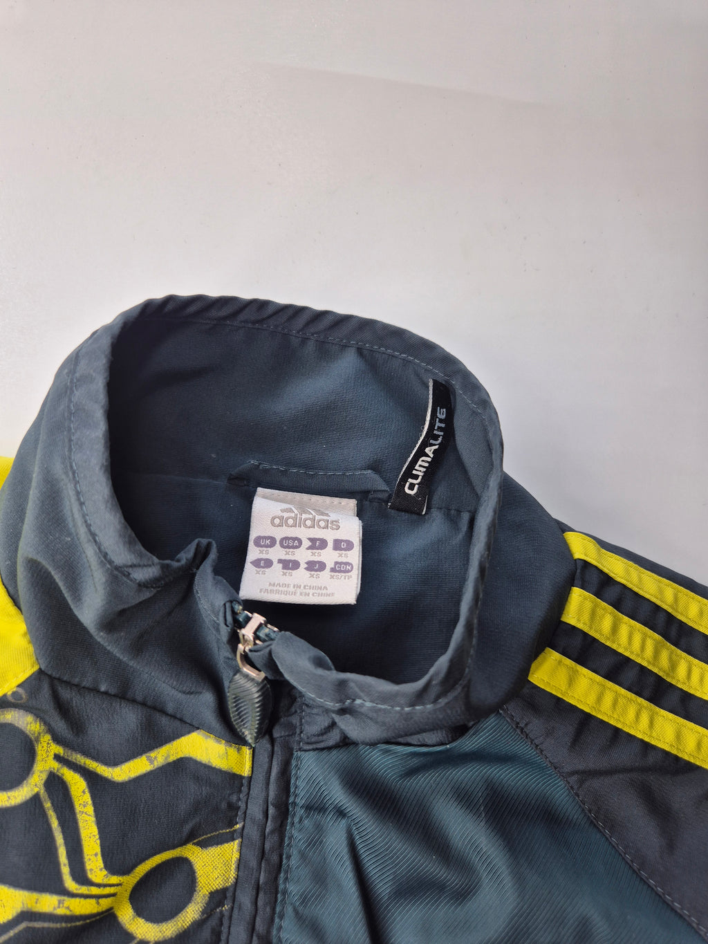 Adidas Track Jacket Vintage Blue Yellow Size XS